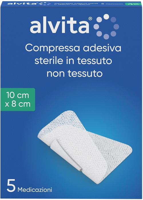 Alvita Garza Adesiva Tessuto Non Tessuto 10 x 8 cm 5 Pezzi