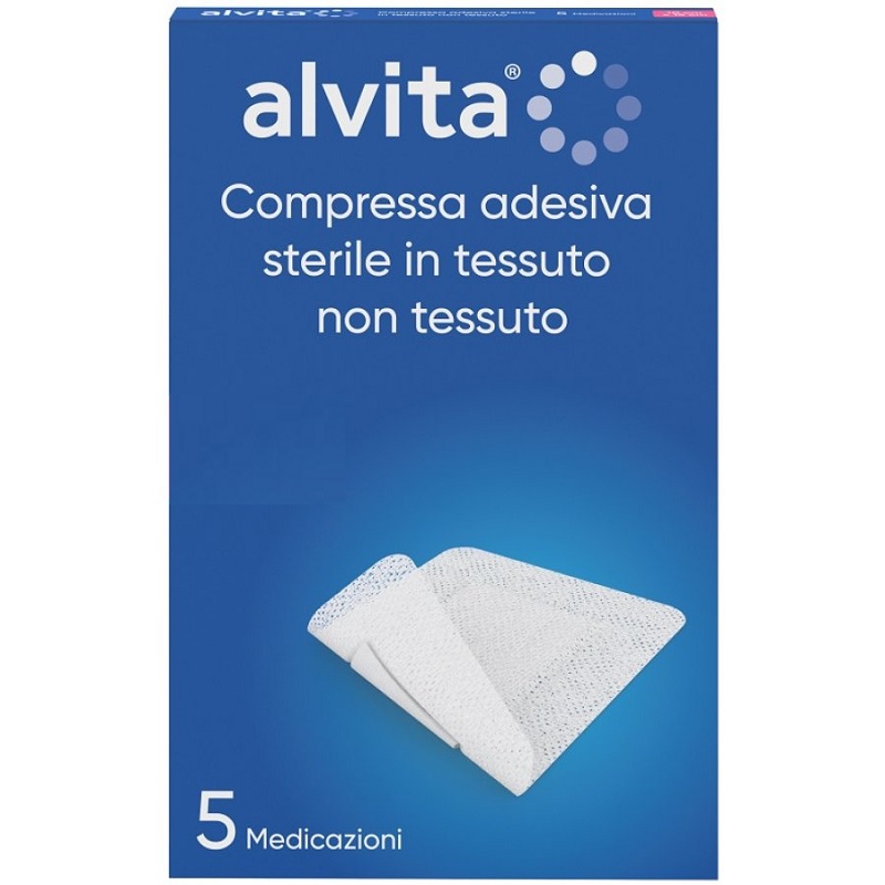 Alvita Garza Adesiva Sterile In Tessuto Non Tessuto Per Medicazione Ferite 10 X 25cm 5 Pezzi