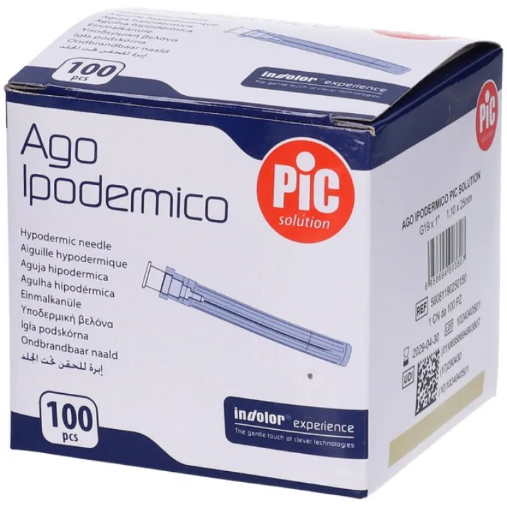Pic Ago Ipodermico G19 1,10 x 25 mm 100 Pezzi