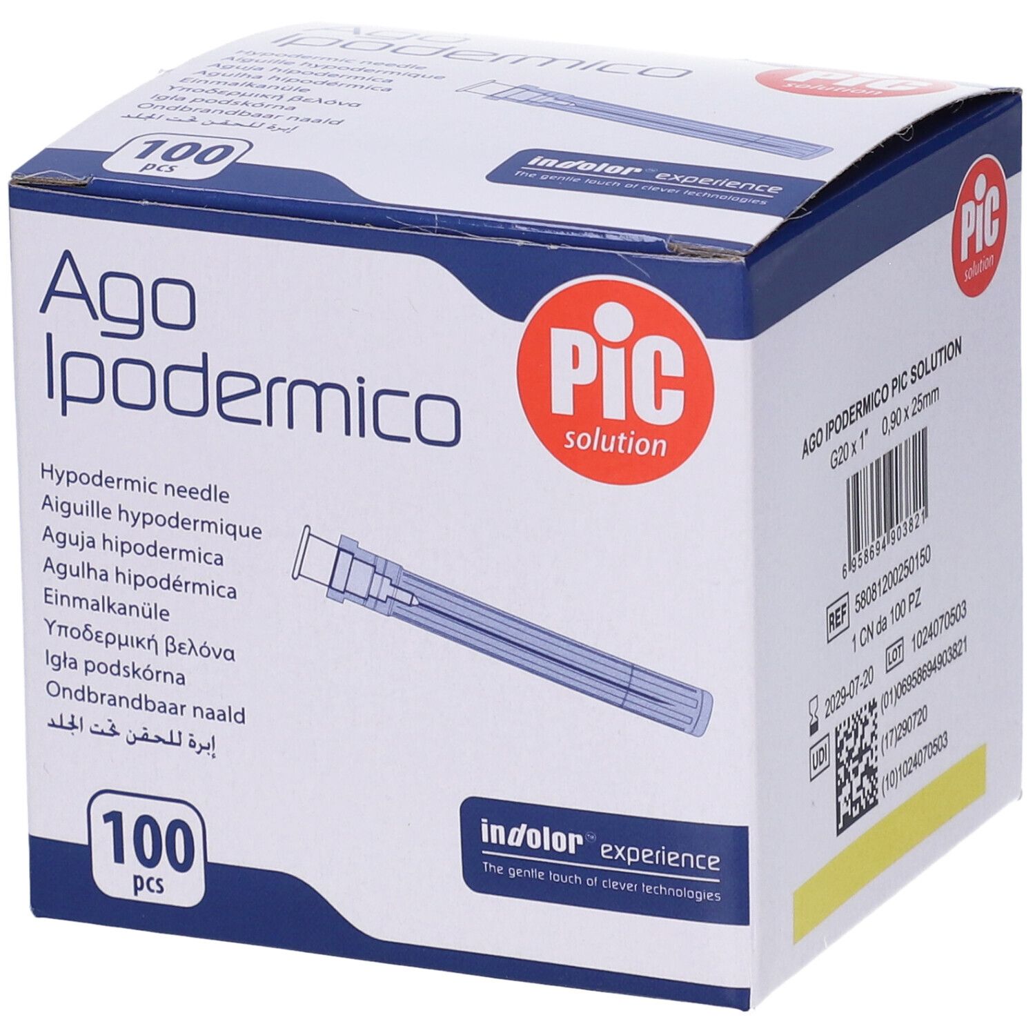 PIC Ago Ipodermico Monouso Gauge 20 1 - 100 Pezzi pz per iniezione — confronto prezzi