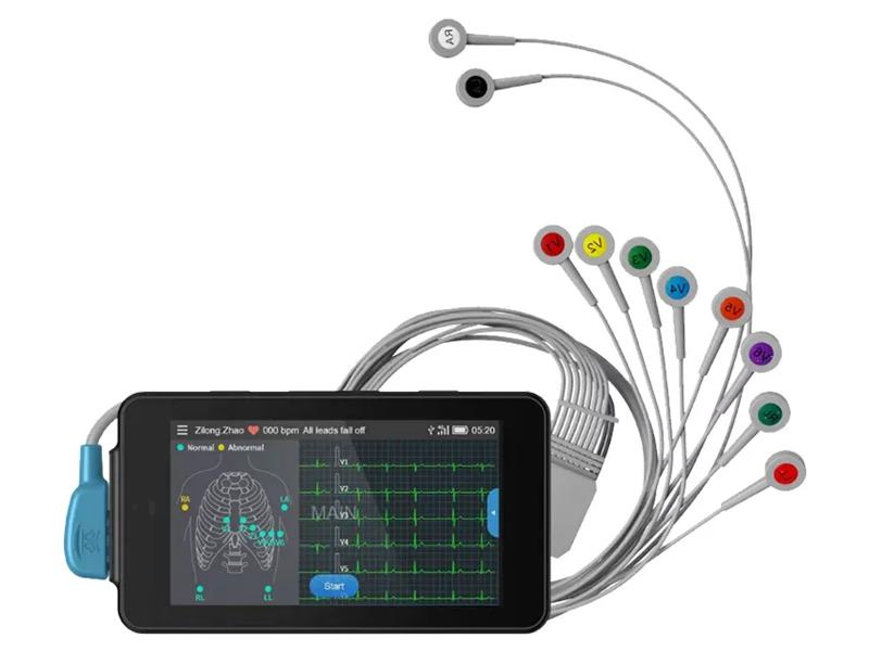 Gima Monitor ECG Tascabile PC-ECG 500 1 Pezzo Elettrocardiografo Palmare Wireless per Controllo Cardiaco Rapido