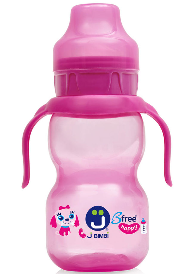 J bimbi b free sippi 2 rosa 350 ml tazza per bere con beccuccio in silicone
