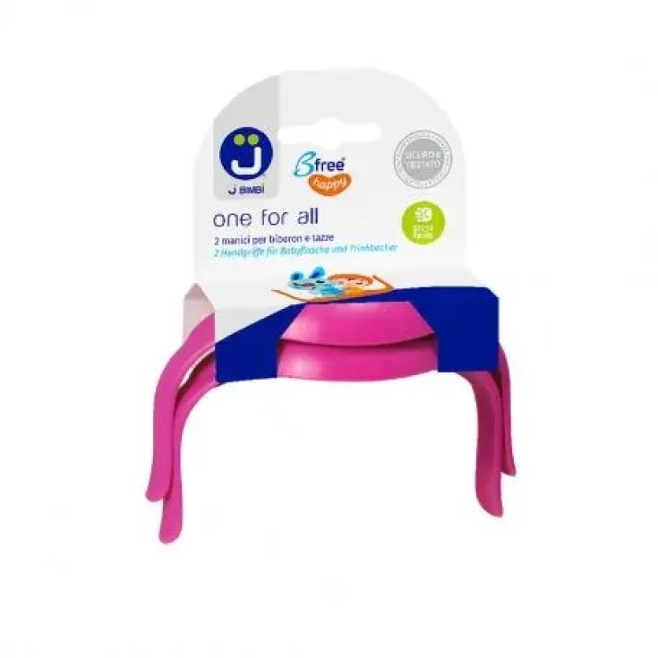J Bimbi Bfree Happy One For All Rosa Manici Per Tazze E Biberon 2 Pezzi