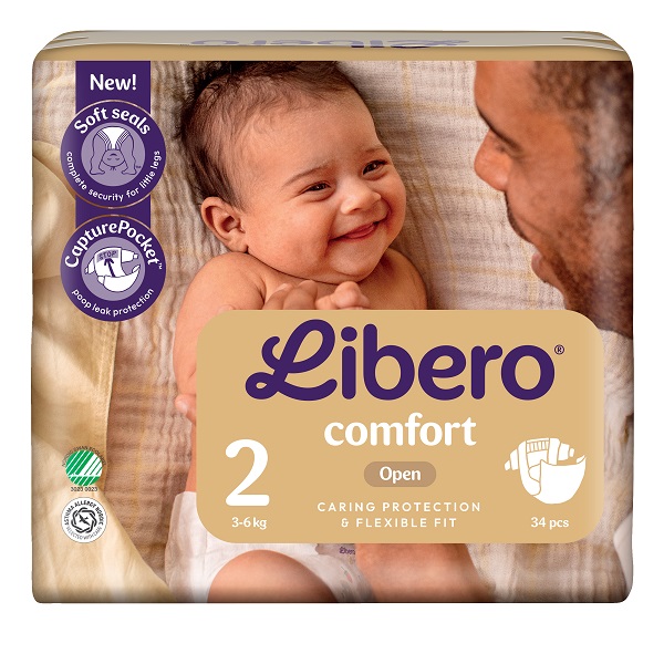 Libero Comfort Pannolini Per Bambini 3-6kg Taglia 2 - 34 Pezzi