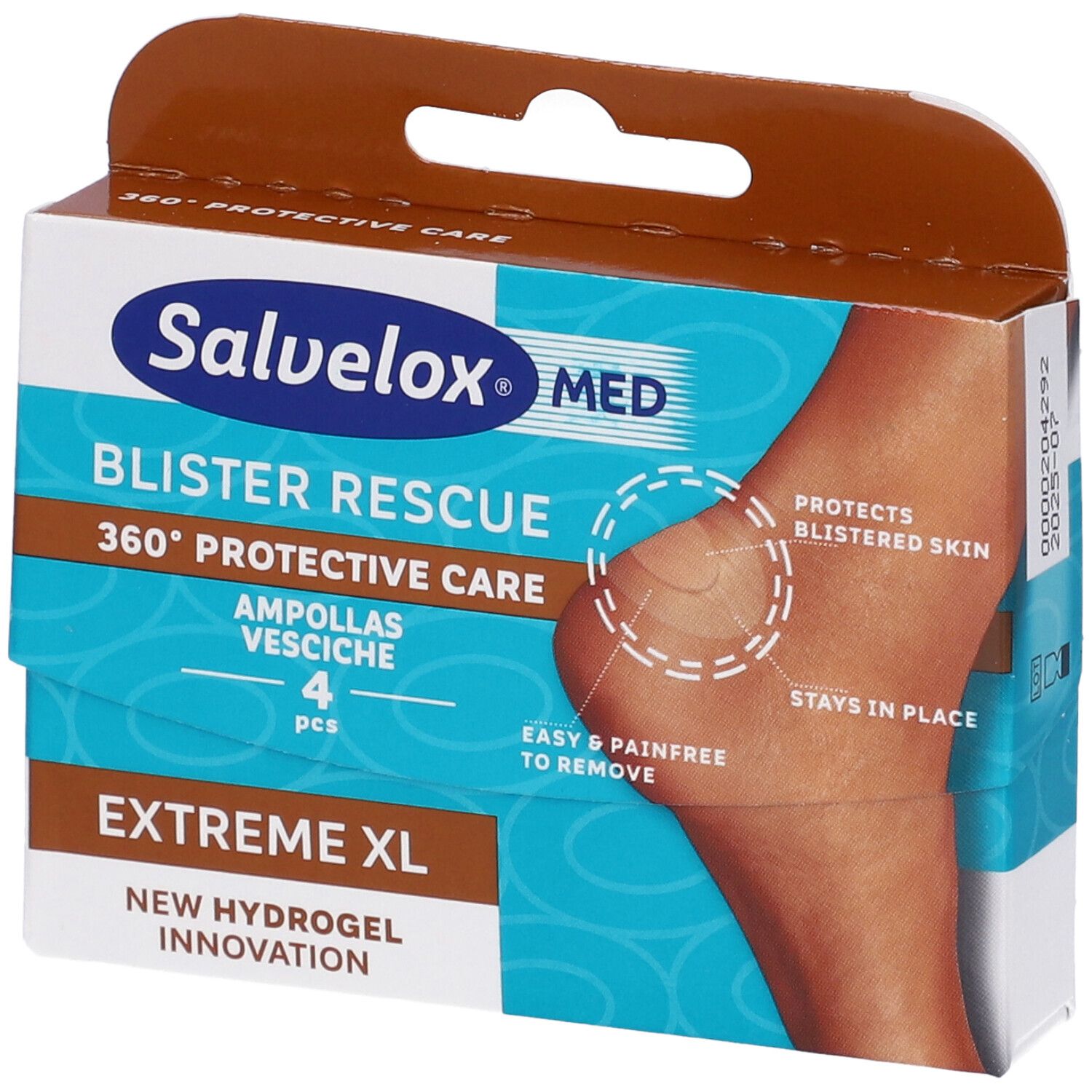 Salvelox Med Blister Rescue Extreme XL Cerotti per Vesciche 74mm x 45mm 4 pz Cerotto