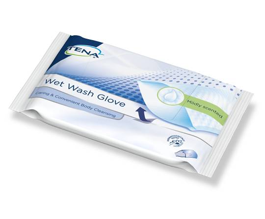 Tena wet wash glove guanto detergente umidificato 8 pezzi