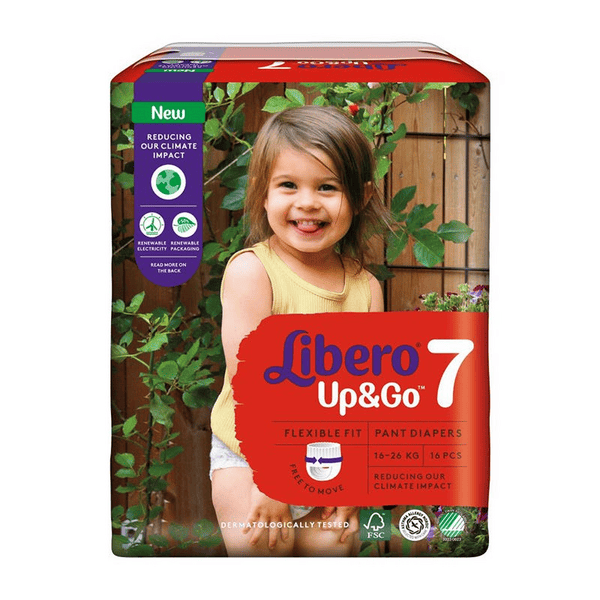 Libero Up & Go Taglia 7 Pannolino Per Bambini Con Peso 16-26kg, 16Pannolini