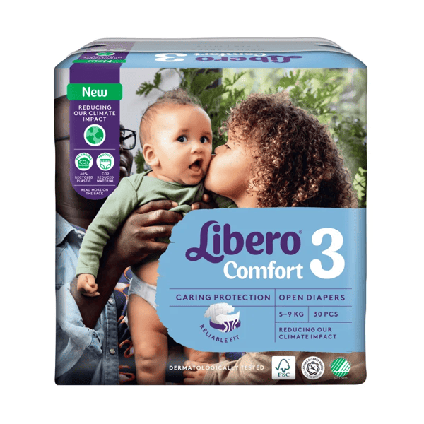Libero Comfort 3 30 Pannolini 5-9 kg Traspiranti e Super Assorbenti per Pelle Sensibile