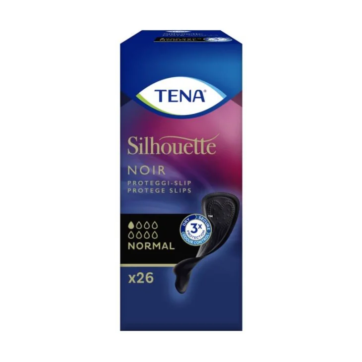Proteggi slip nero incontinenza leggera tena silhouette noir normal 26 pezzi — confronto prezzi