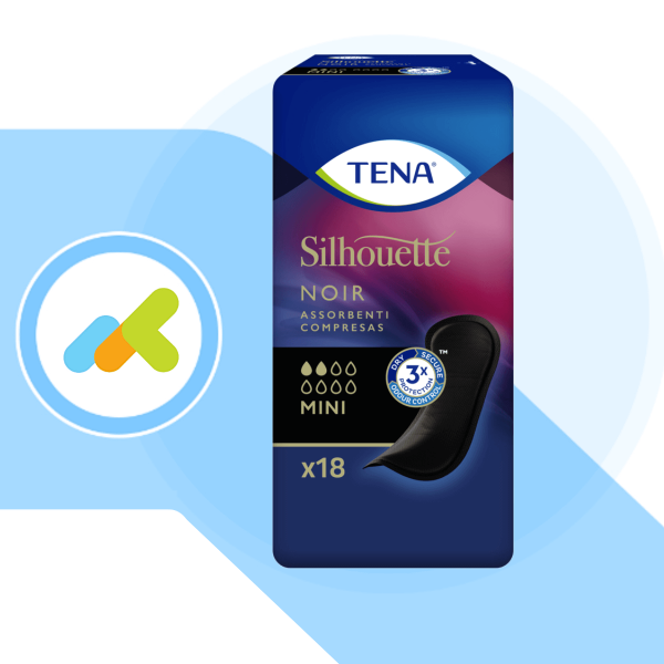 Tena Silhouette Noir Assorbenti Mini per Perdite Urinarie Leggere, 18 Pezzi