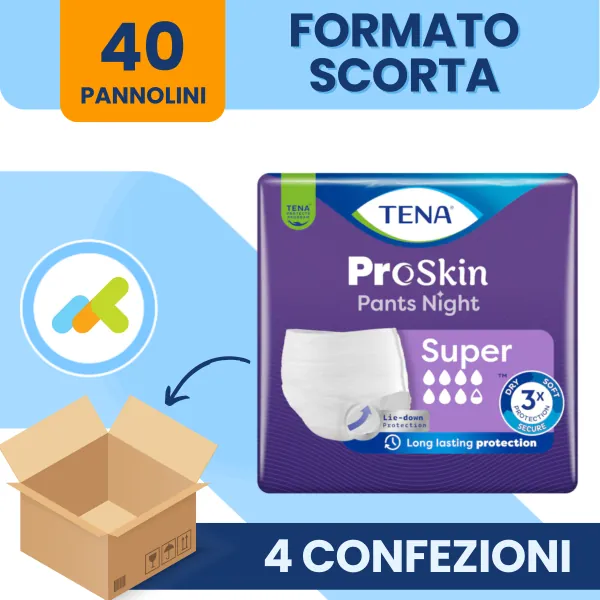 Tena - Tena Pants Night Super | Mutandine Assorbenti | Protezione Notturna Completa | 10 Pezzi M Box