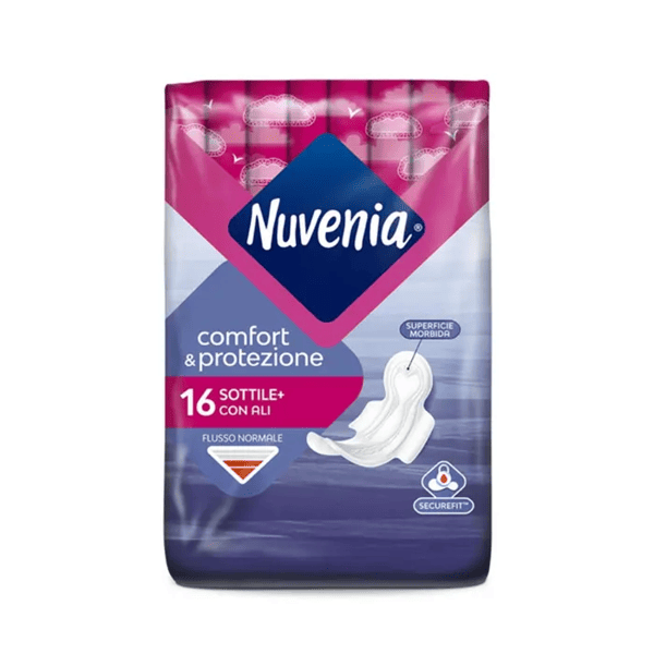 Nuvenia Assorbenti Ultra Sottile con Ali 16 Assorbenti Protezione Flusso Regolare Giorno