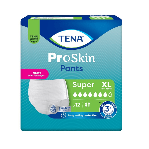 Tena Pants Super XL 12 Pezzi Pannoloni a Mutandina per Incontinenza con Alta Assorbenza