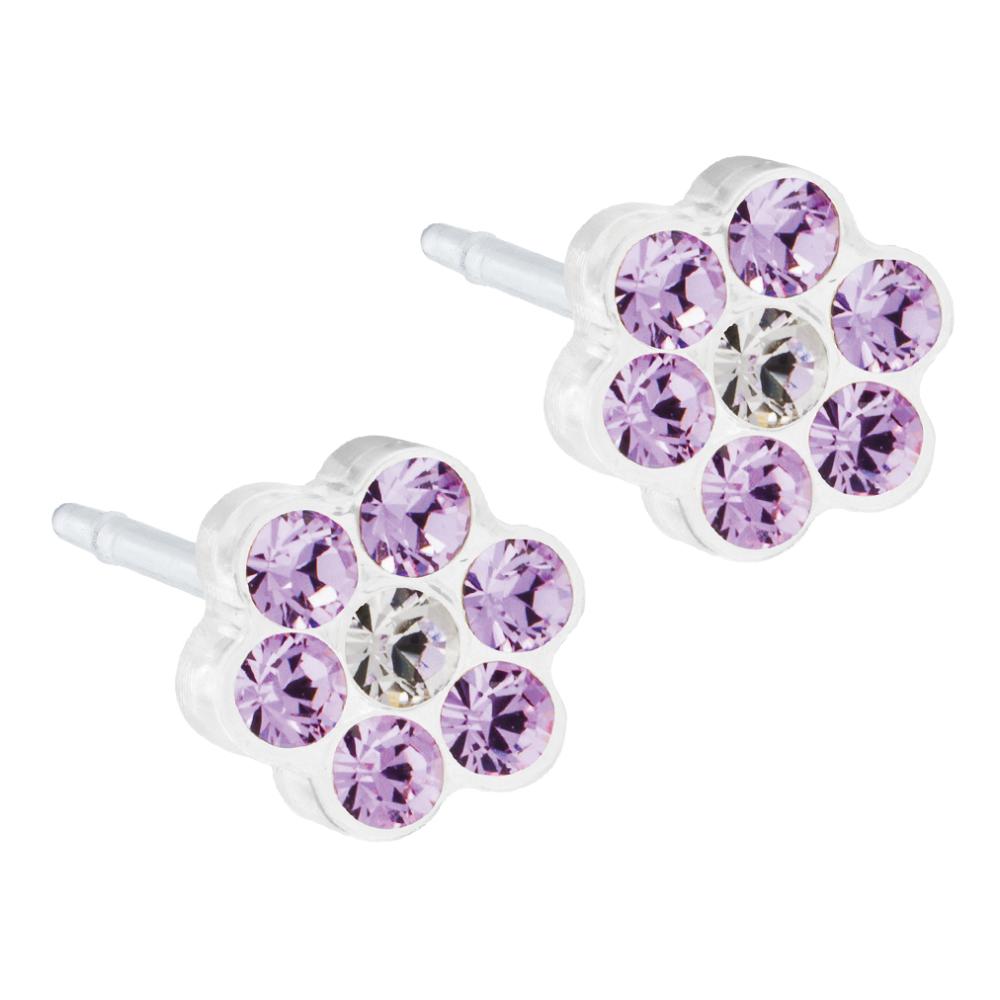 Orecchino Singolo Daisy 5mm Violet con Cristalli Crystal per Donna - Gioiello Elegante Luminoso