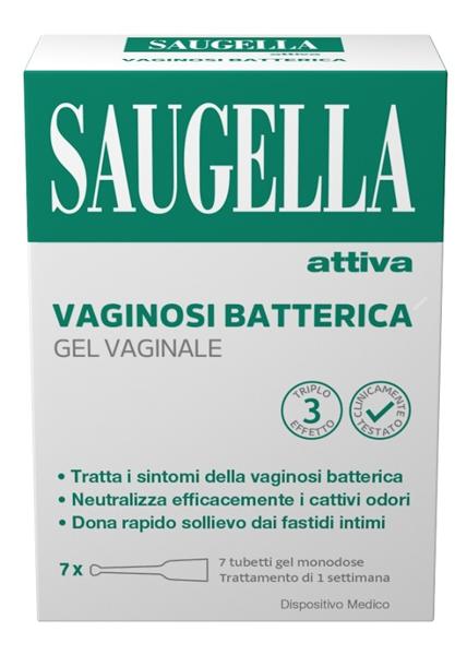 Saugella Attiva Vaginosi Batterica 7 Tubetti Monodose Rapido sollievo da Fastidi Intimi