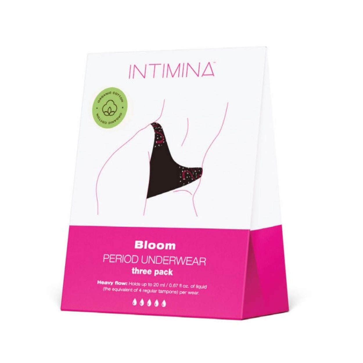 Intimina Bloom Slip Mestruale Riutilizzabile Taglia XXL, 3 Mutande Assorbenti