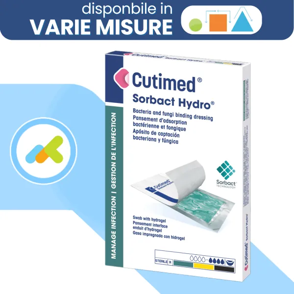 Bsn Medical - Cutimed Sorbact Hydro - Medicazione A Captazione Batterica Con Idrogel Per Ferite Secche E Necrotiche - 1 Pezzo Cf 7,5cm X 7,5cm