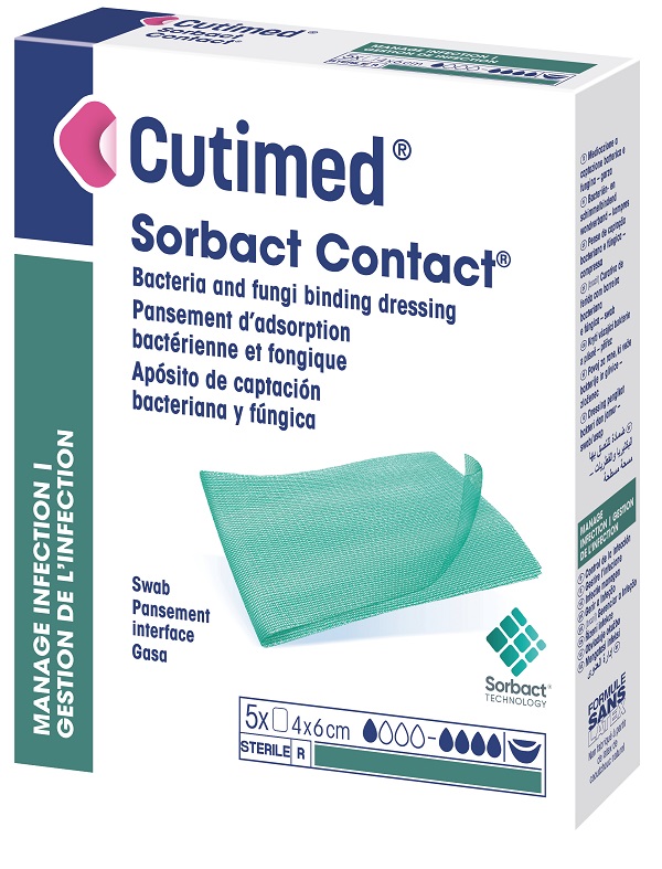Cutimed Sorbact Contact 5 Medicazioni A Captazione Batterica E Fungina 4 X 6 Cm
