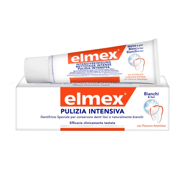 Elmex Dentifricio Pulizia Intensiva per Denti Lisci e Naturalmente Bianchi, 50ml