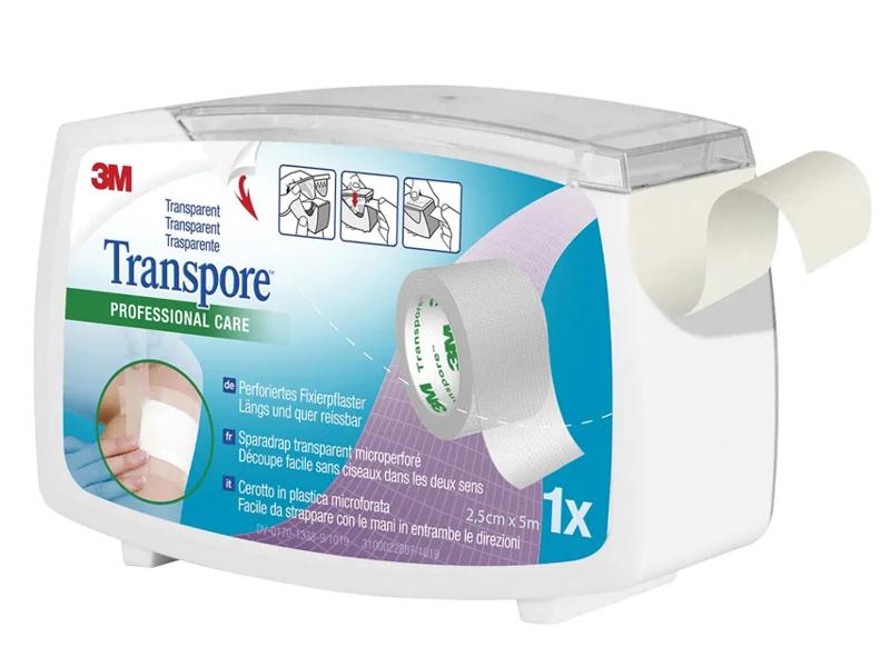3M Transpore Cerotto Ipoallergenico In Rocchetto cm 2,5x5 m
