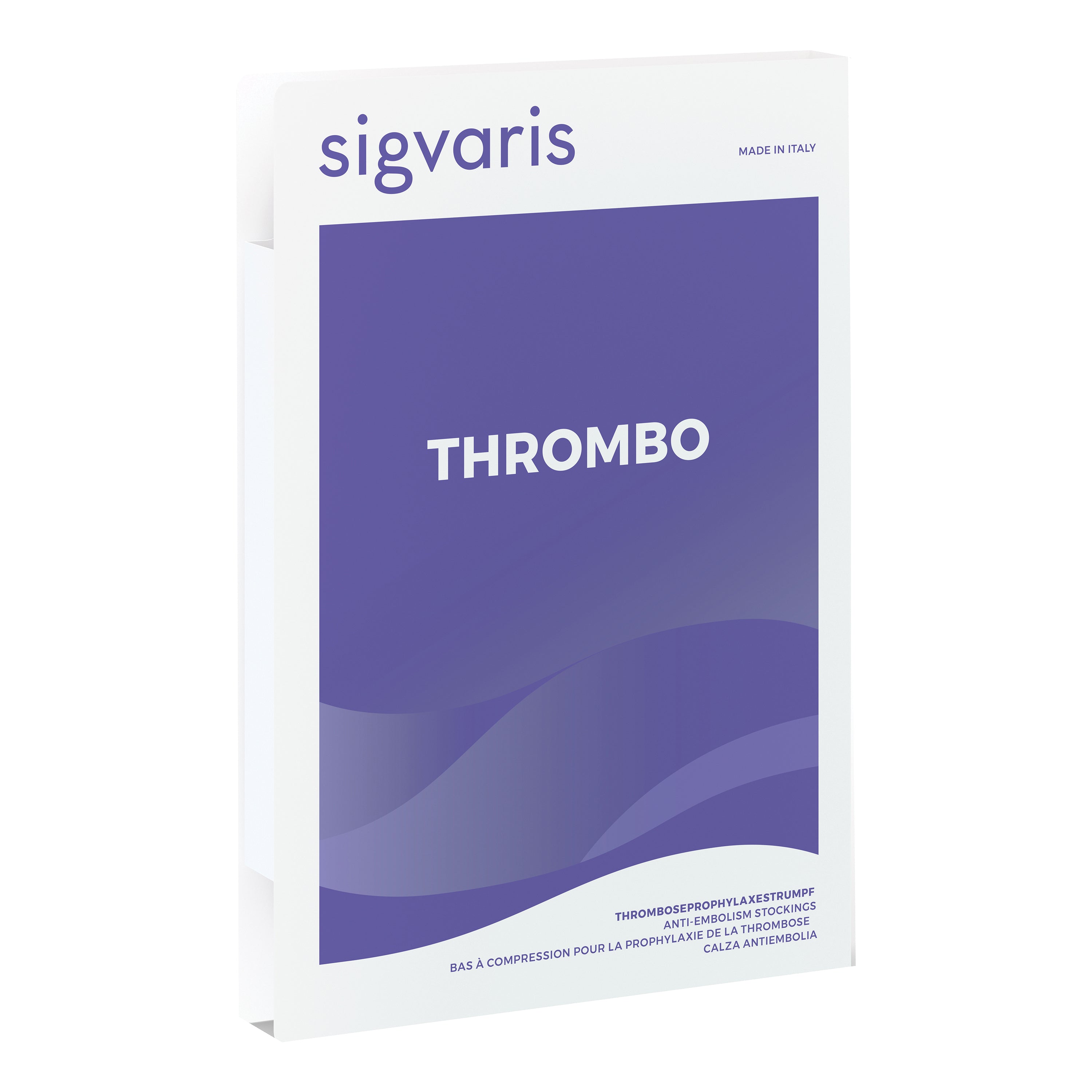 Sigvaris Thrombo Calza Coscia Corta Punta Aperta Colore White Taglia M