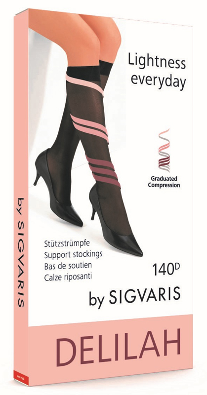 Sigvaris Delilah 140 Denari Mesh Gambaletto Punta Aperta Colore Skin Taglia 2