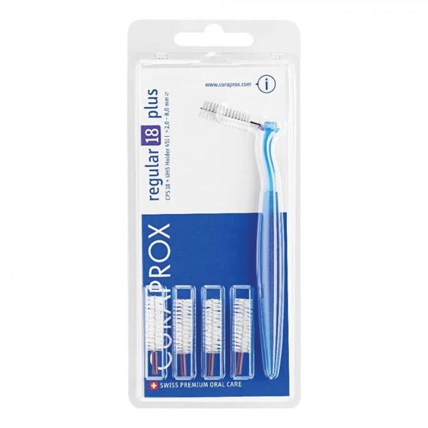 Curaprox Cps Regular 18 Scovolino Interdentale Conico 5 Testine + Manico UHS 451 Colore Blu