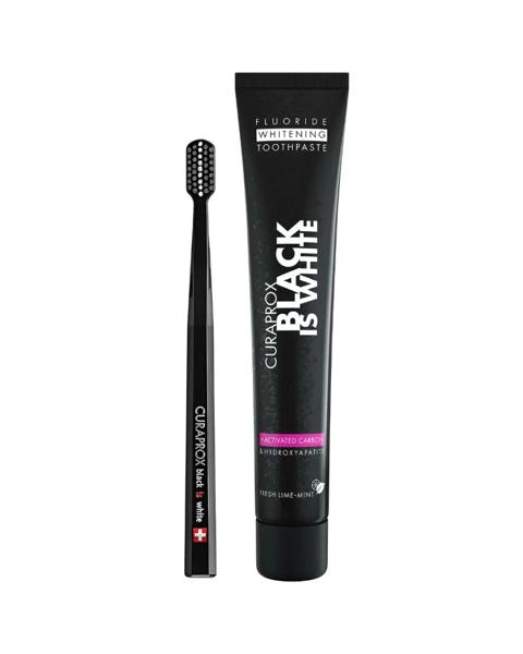 Curaprox Set Black Is White Dentifricio + Spazzolino