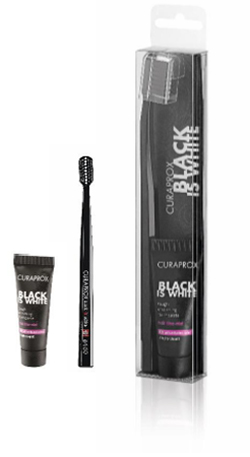 Curaprox Black is White - Set Spazzolino Nero + Dentifricio Sbiancante 10ml