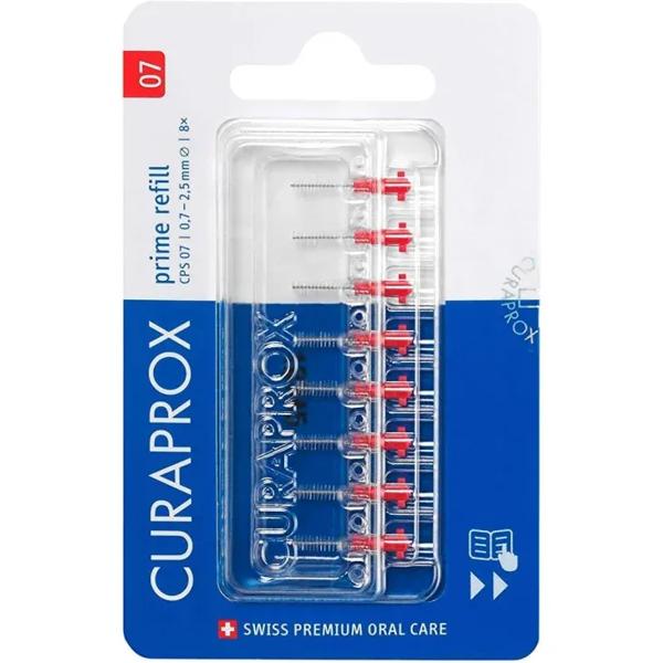 Curaprox CPS 07 Prime Start 5 Scovolini Interdentali Rosso 0,7 mm Anti-Placca Spazi Stretti + 2 Maniglie