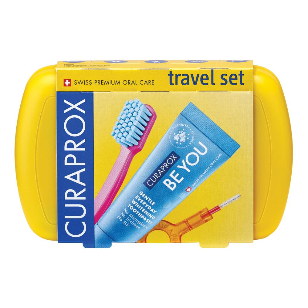 Curaprox travel set yellow 1 pz Spazzolino da denti
