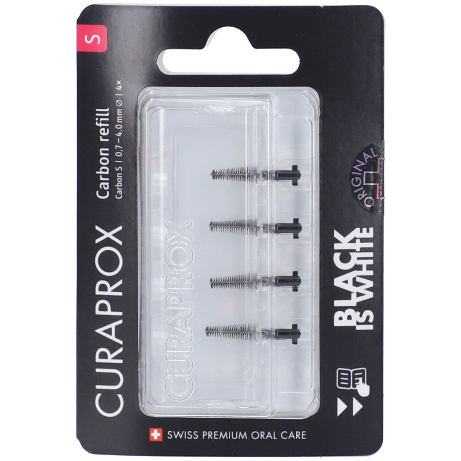 Curaprox Black Is White Carbon S Refill 4 Scovolini 1 pz Altro