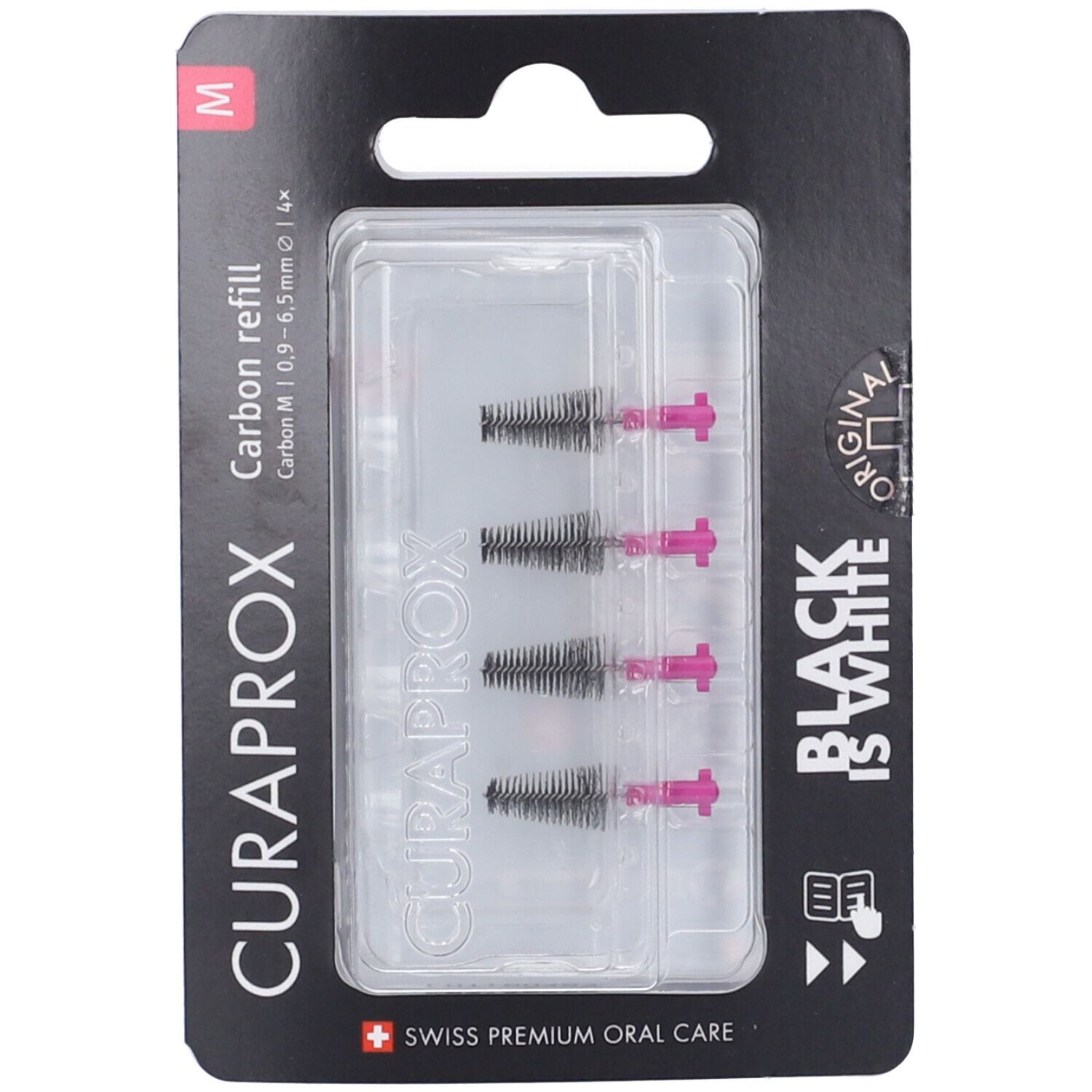 Curaprox Black Is White Carbon M Refill 4 Scovolini 1 pz Altro
