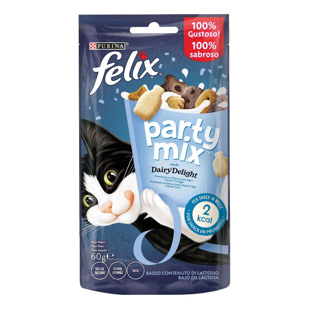 NESTLE' PURINA FELIX GATTO SNACK PARTY MIX DAIRY DELIGHT 60GR — confronto prezzi