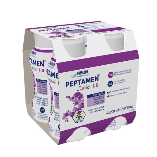 Peptamen Junior 1.5 Gusto Vaniglia Alimento Ipercalorico Per Bambini 4 X 200ml