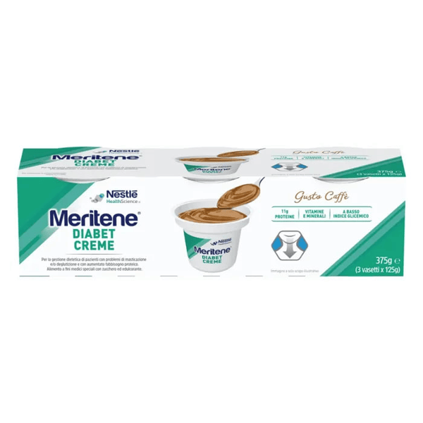 Meritene Diabet Creme Caffè Dessert Ipercalorico e Iperproteico 3x125 g — confronto prezzi