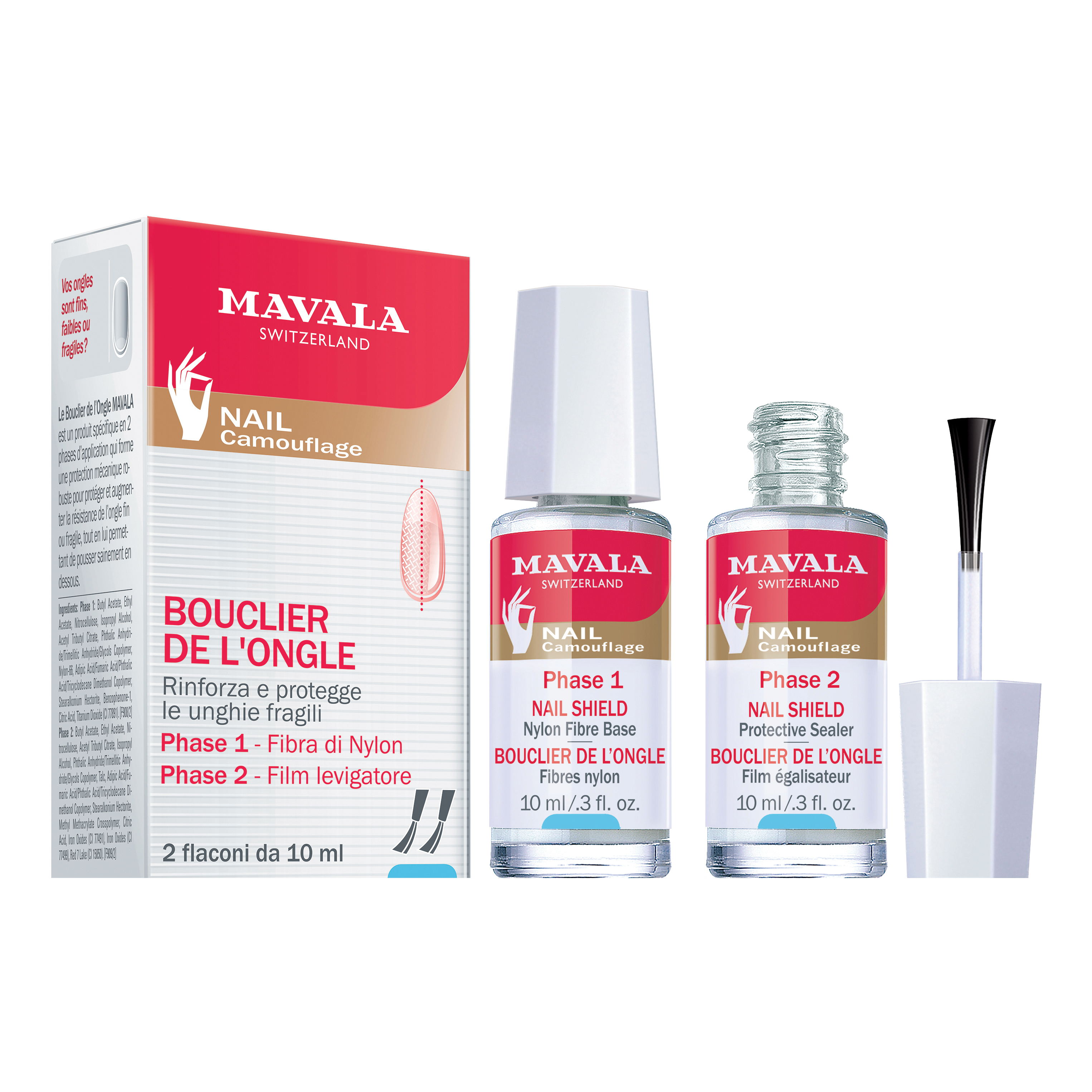 Mavala Smalto Protettivo per Unghie - Kit 2 Flaconi da 10 ml 2x10
