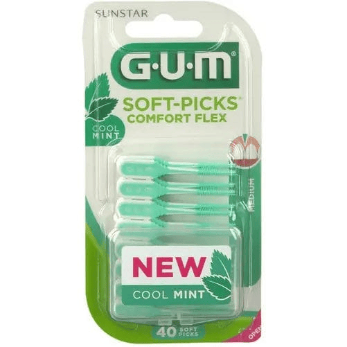 GUM Soft-Picks Comfort Flex Cool Mint Scovolini Monouso Misura M 40 Pezzi Anti-Placca in Gomma — confronto prezzi