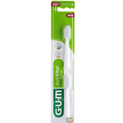 Gum Sonic Daily Testine di Ricambio per Spazzolino a Batteria Bianche, 2testine