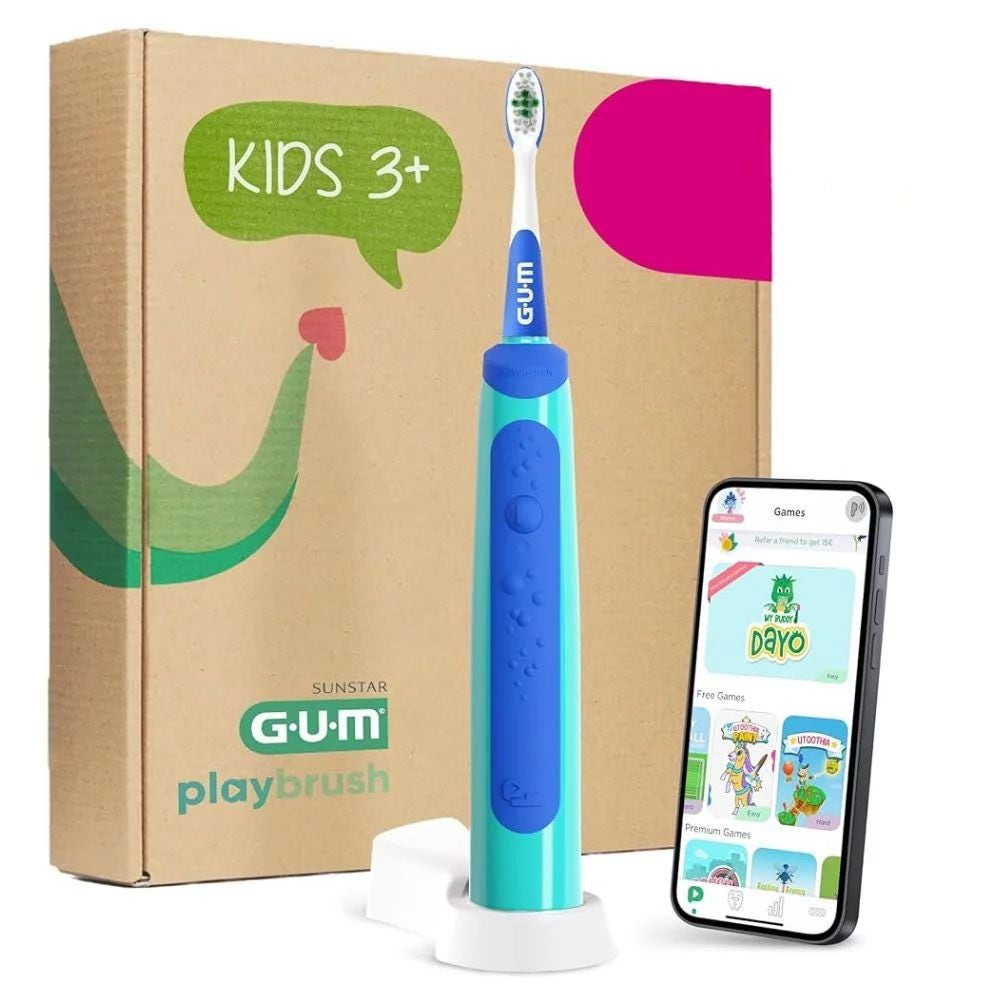 Gum Playbrush Kids Spazzolino Elettrico 3+ anni colore Blu