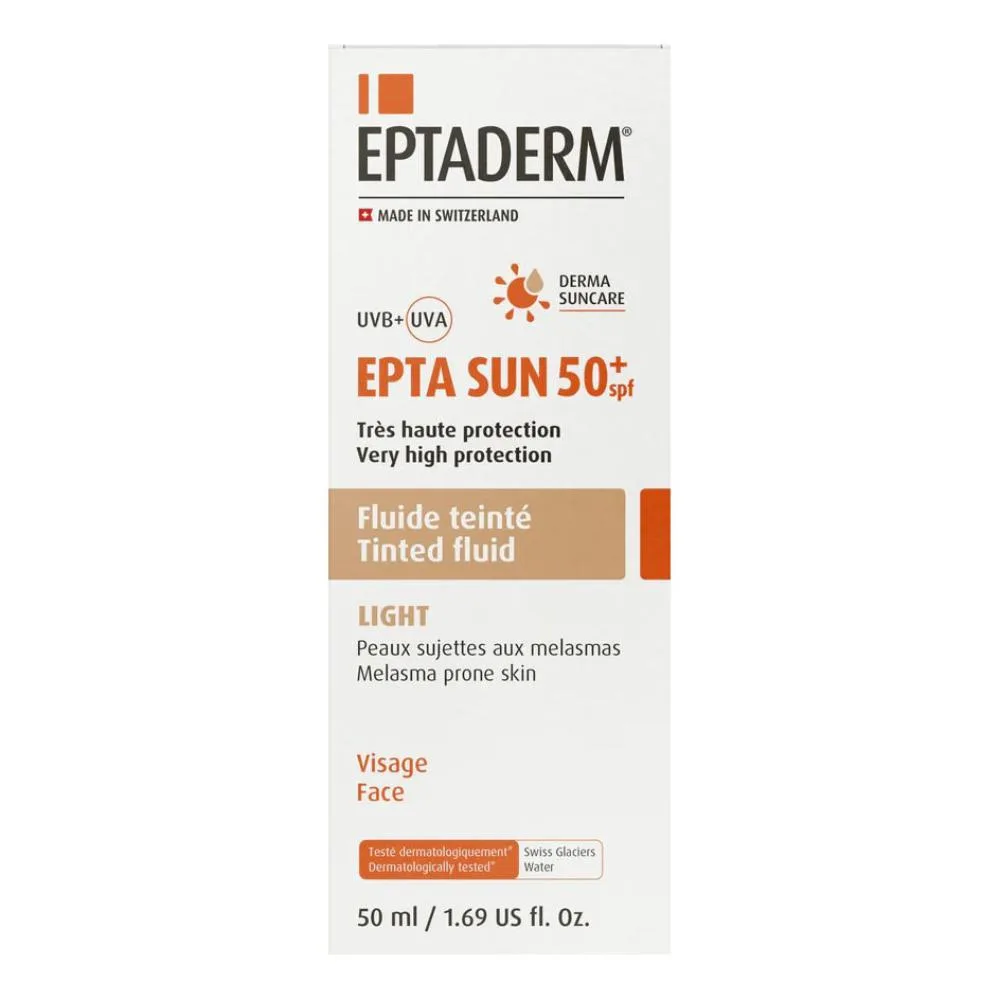 Epta sun spf50+ fluido colorato chiaro 50 ml
