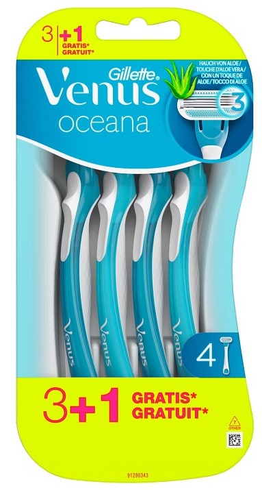 Gillette Venus Oceana Rasoio Da Donna Usa E Getta 3 Pezzi + 1 Pezzo