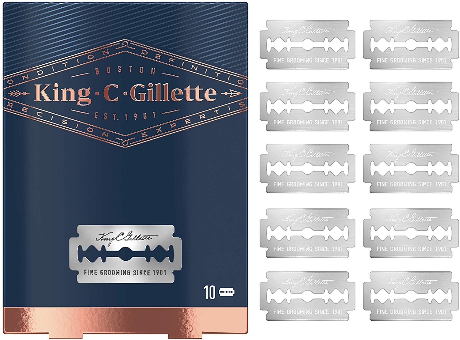 King C. Gillette 10 Lamette Di Ricambio Per Rasoio
