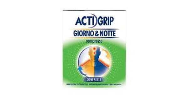 Actigrip Giorno e Notte Per Raffreddore Febbre e Influenza 12+4 Compresse