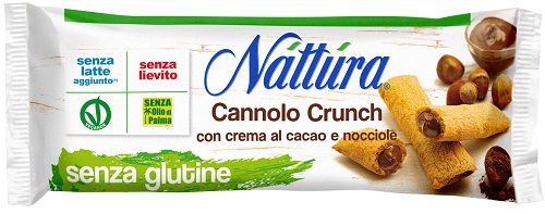 Cannolo Crunch con Cacao e Nocciole Senza Glutine - Nattura 125 g