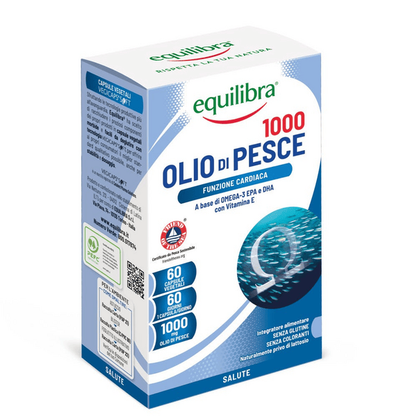 Equilibra Olio di Pesce 1000 Integratore Funzione Cardiaca e Vascolare 60 Vegicaps
