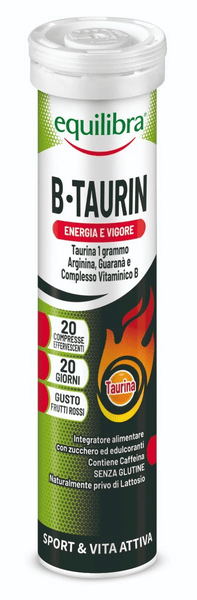 Equilibra B- Taurin Integratore Energetico per Sportivi 20 Compresse Effervescenti