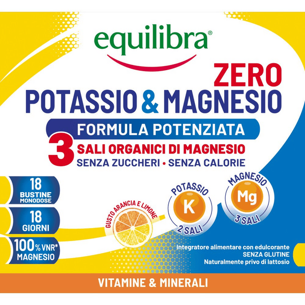 Equilibra Zero Potassio & Magnesio Zero3 Integratore per Stanchezza Fisica e Mentale 18 Bustine — confronto prezzi