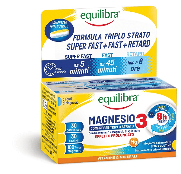 Equilibra Magnesio 3 Integratore Stanchezza e Affaticamento 30 Compresse Triplo Strato — confronto prezzi