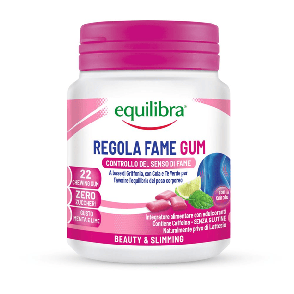 Equilibra Regola Fame Gum Integratore per Controllo Senso di Fame 22 Chewing Gum
